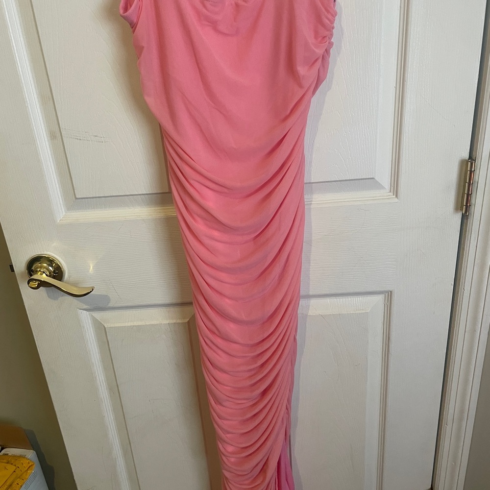 SHEIN Pink Ruched Maxi Dress with Wide Straps - Picture 2 of 3
